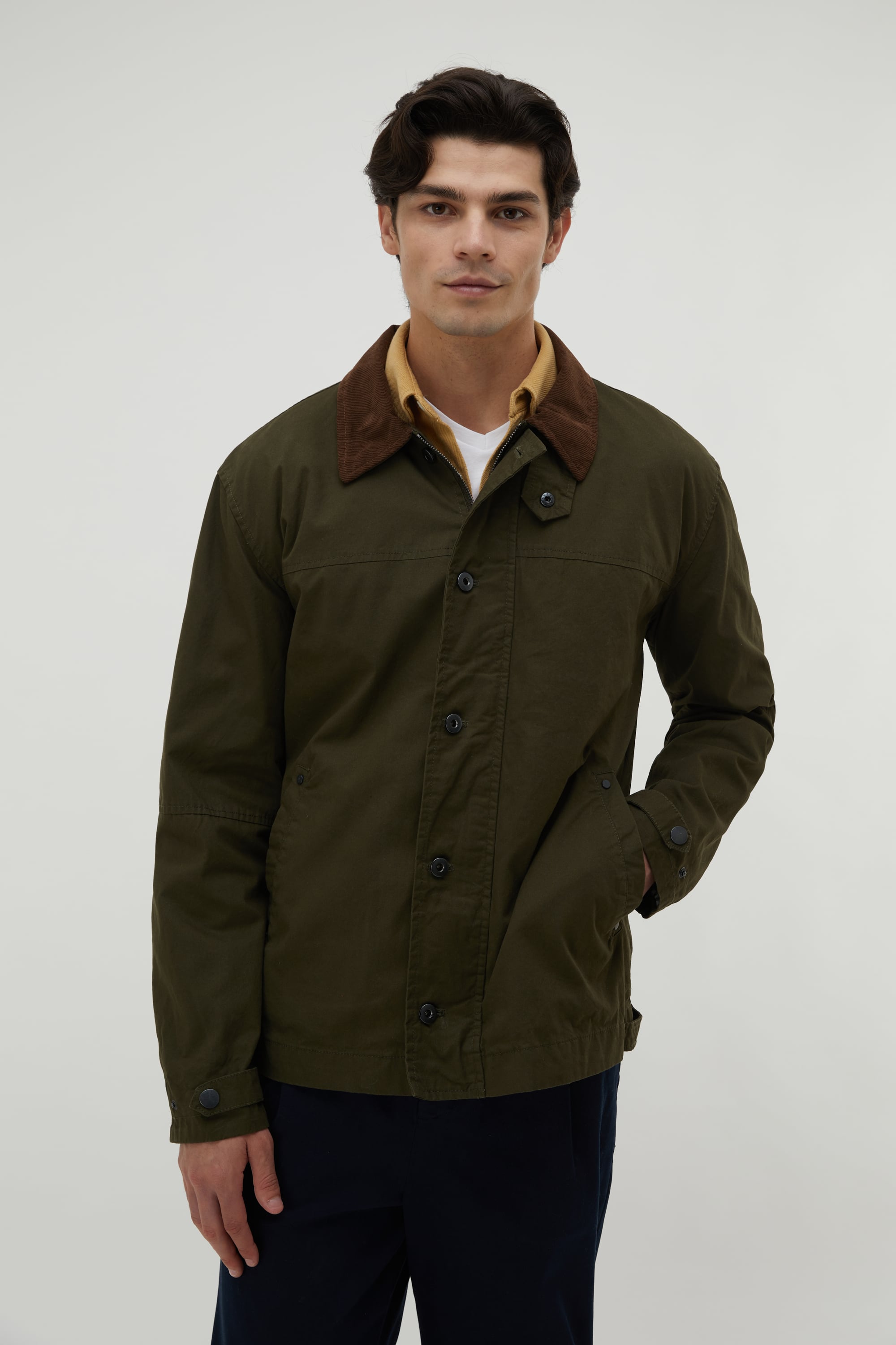 OVERSIZE KADİFE YAKA MONT CEKET