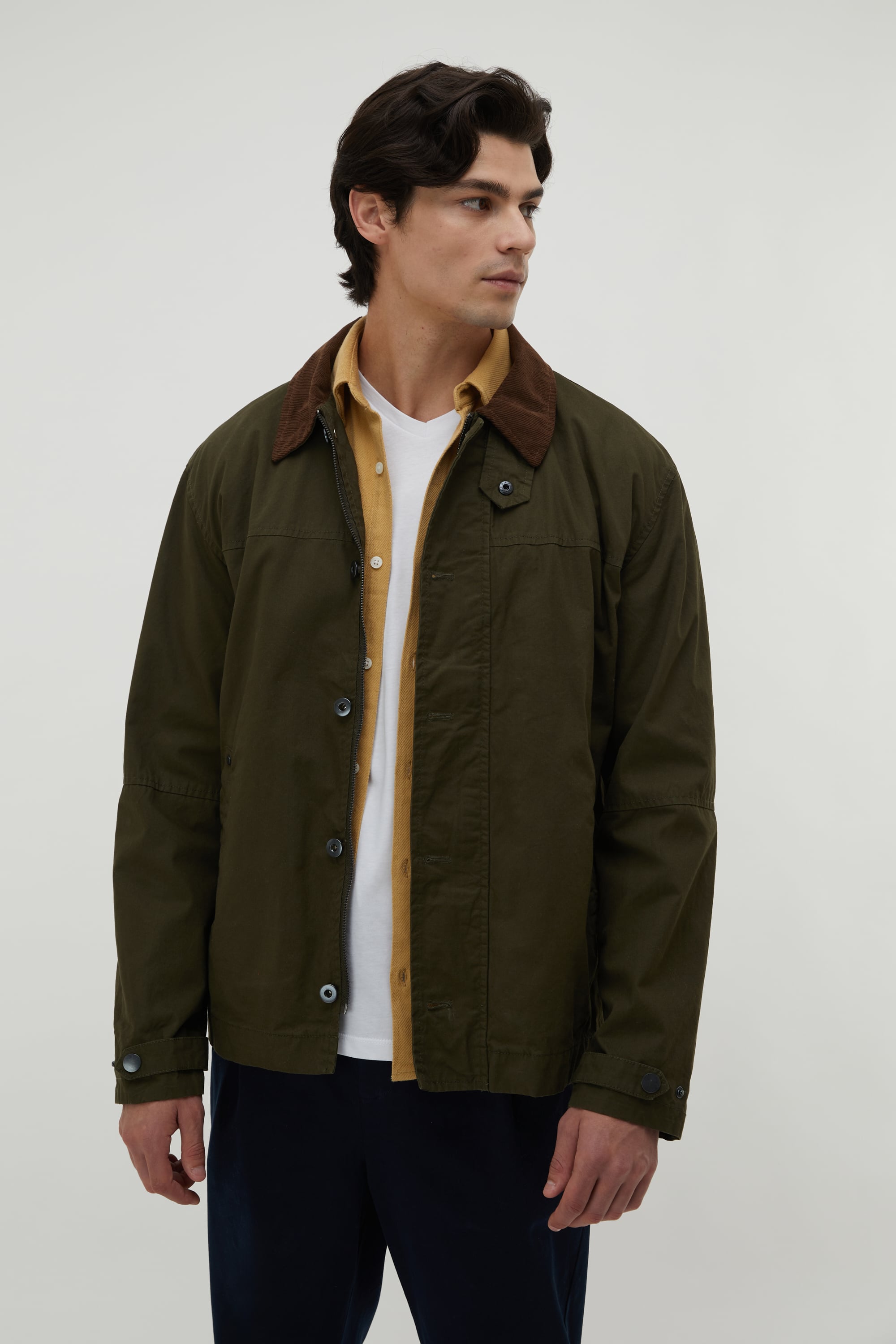 OVERSIZE KADİFE YAKA MONT CEKET