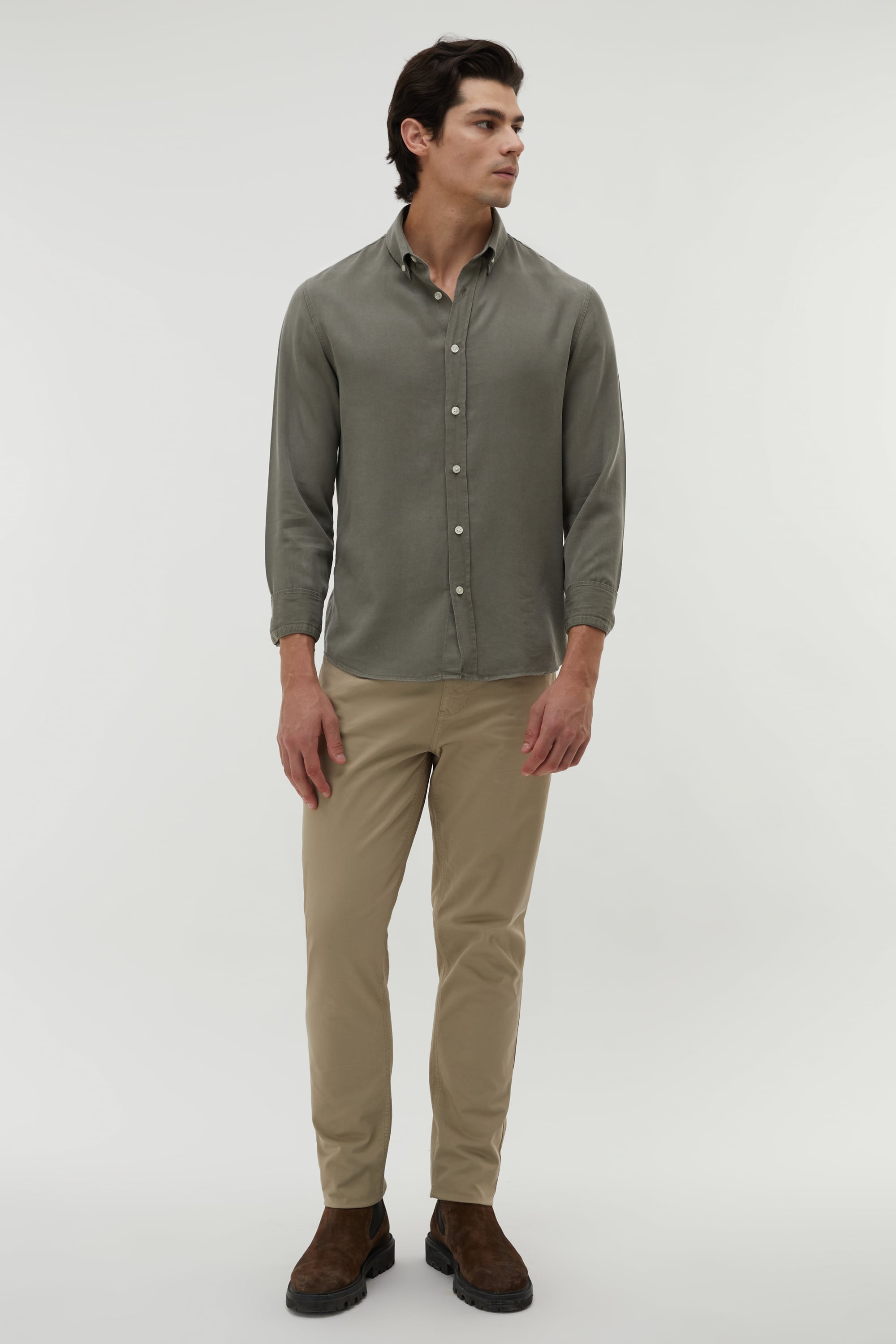 REGULAR FIT LİYOSEL UZUN KOLLU GÖMLEK