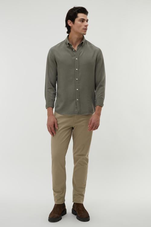  REGULAR FIT LİYOSEL UZUN KOLLU GÖMLEK