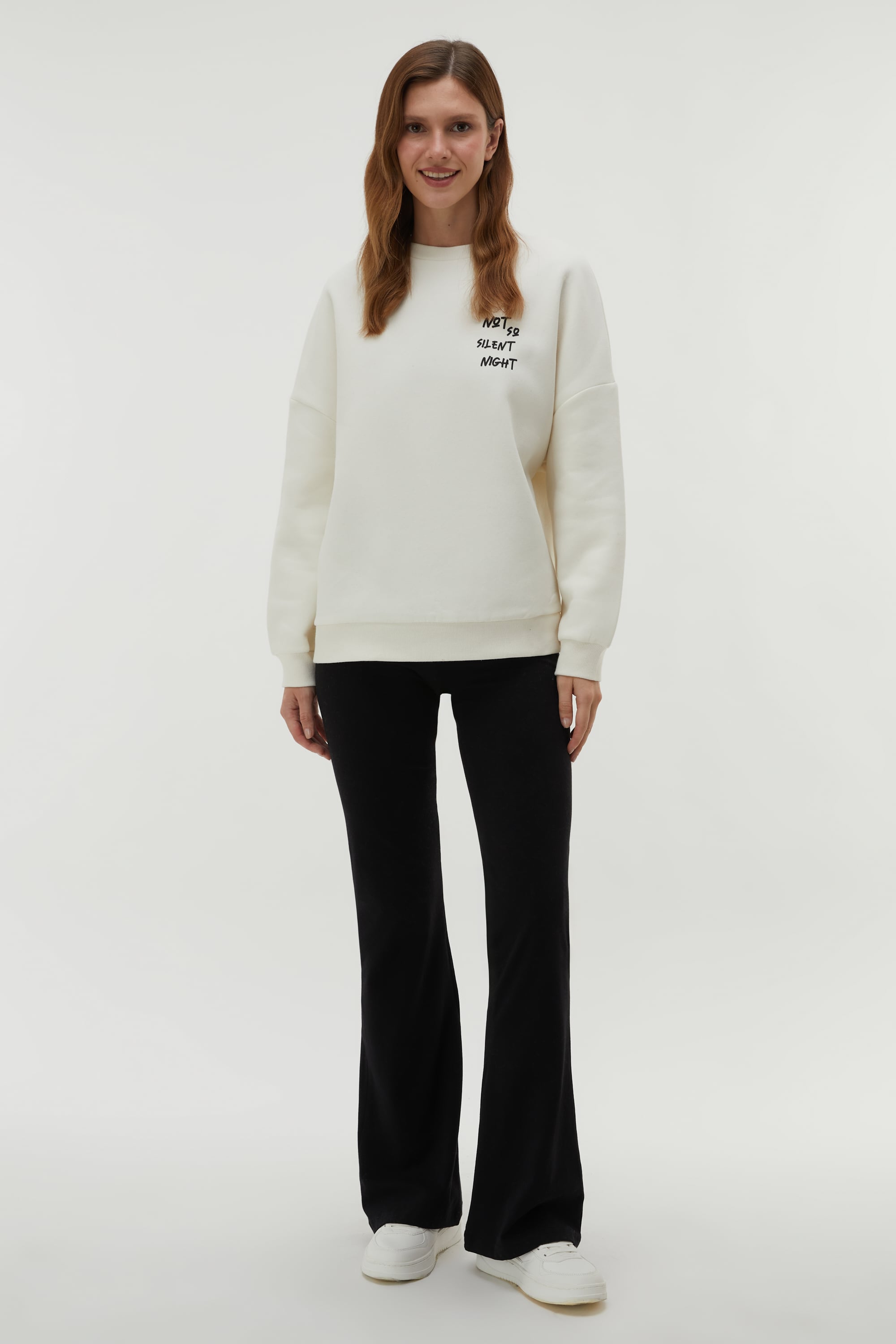 FLARE FIT BELİ LASTİKLİ ÖRME PANTOLON