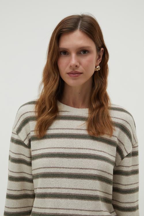  ÇİZGİLİ LOOSE FIT KAZAK