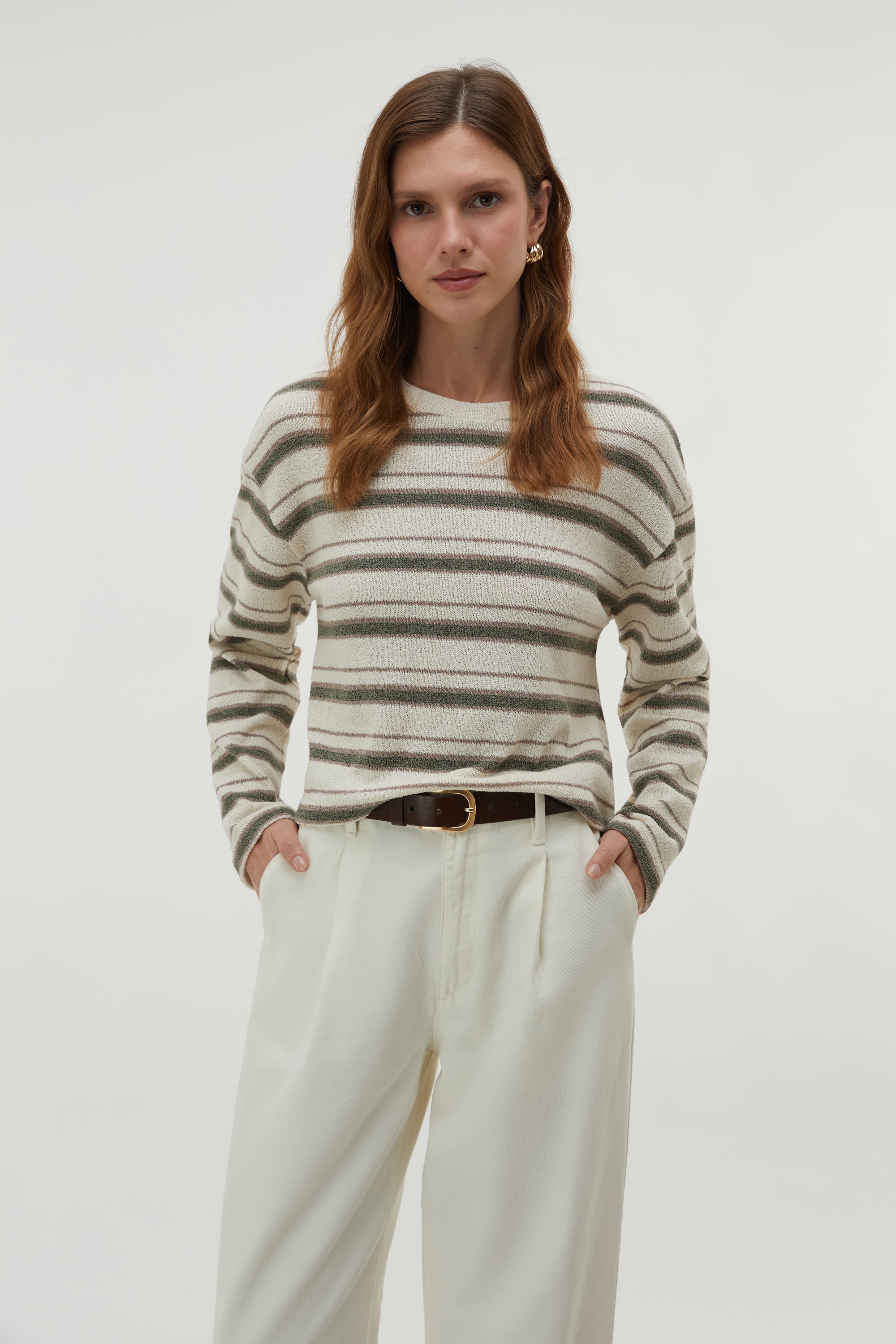 ÇİZGİLİ LOOSE FIT KAZAK