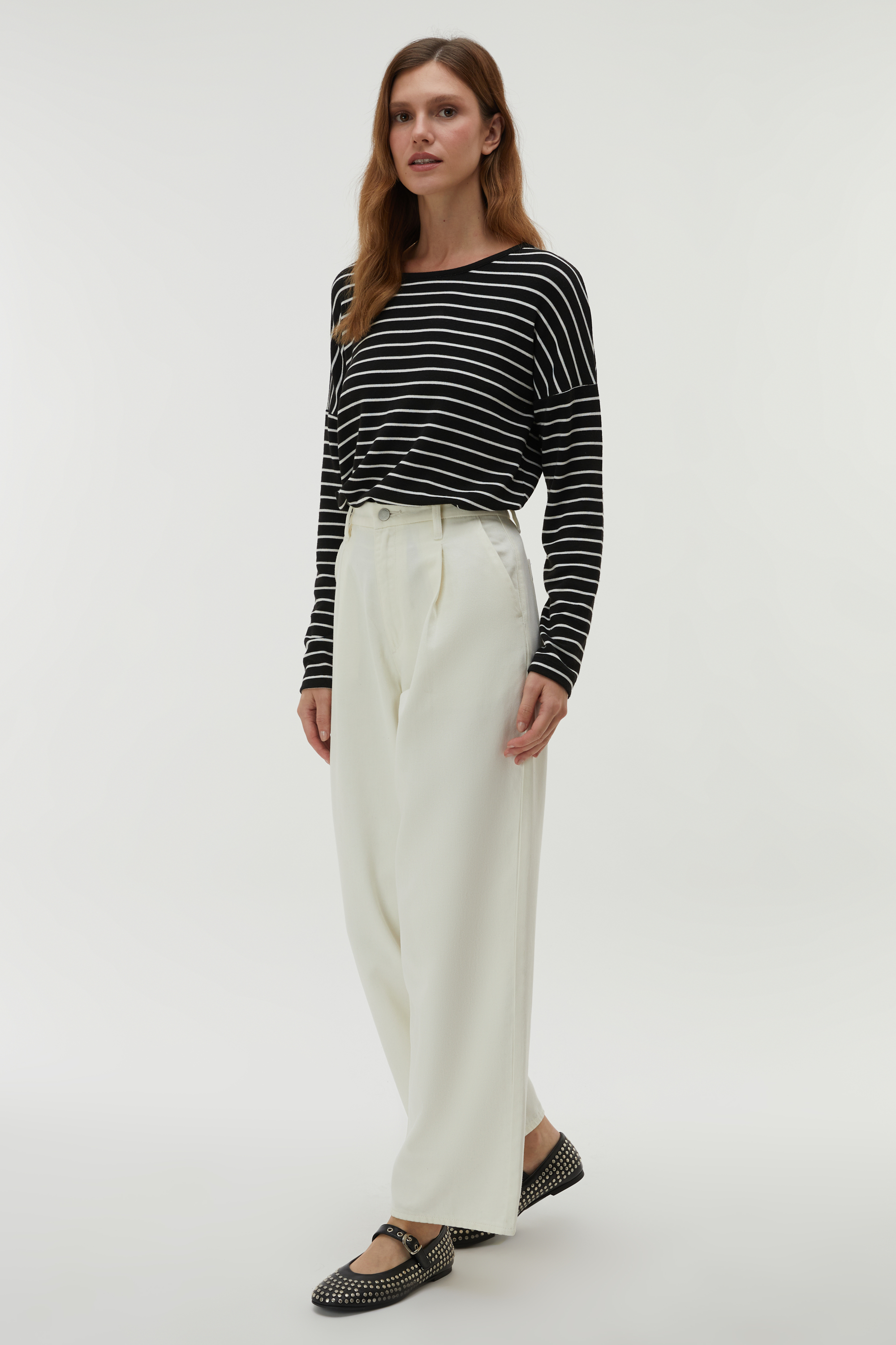 ÇİZGİLİ BİSİKLET YAKA KAZAK