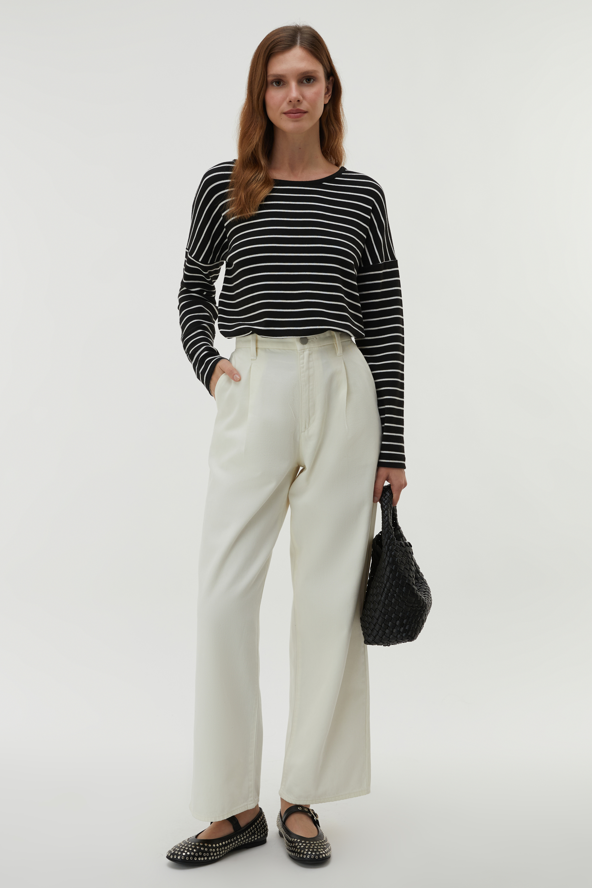 ÇİZGİLİ BİSİKLET YAKA KAZAK