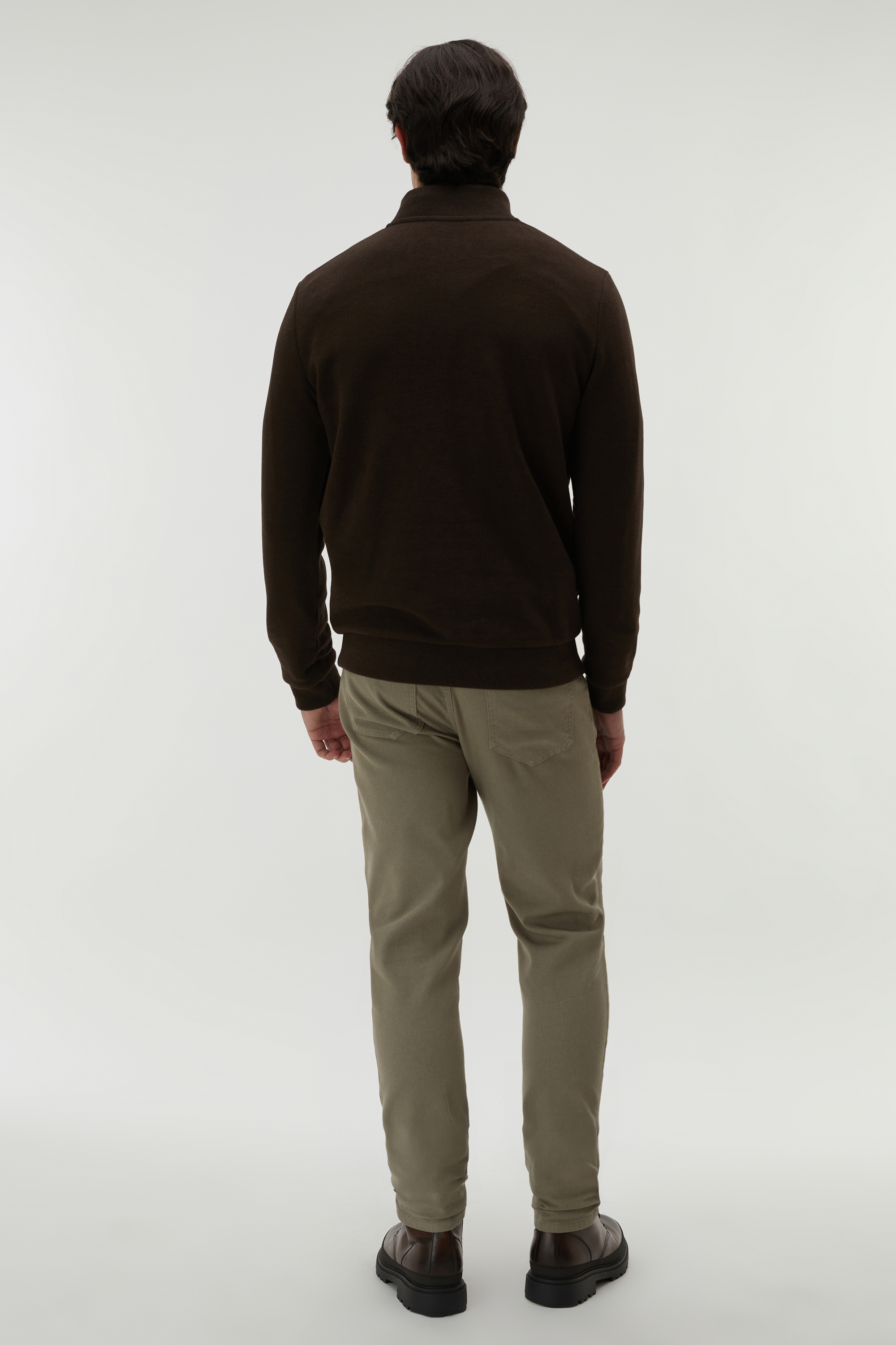 DİK YAKA ÖRME SWEATSHIRT