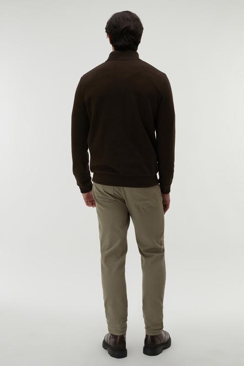  DİK YAKA ÖRME SWEATSHIRT