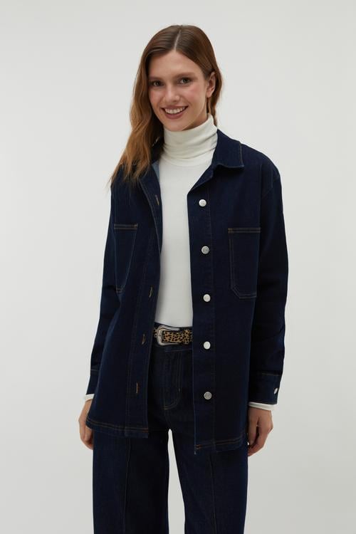  DÜĞMELİ JEAN CEKET