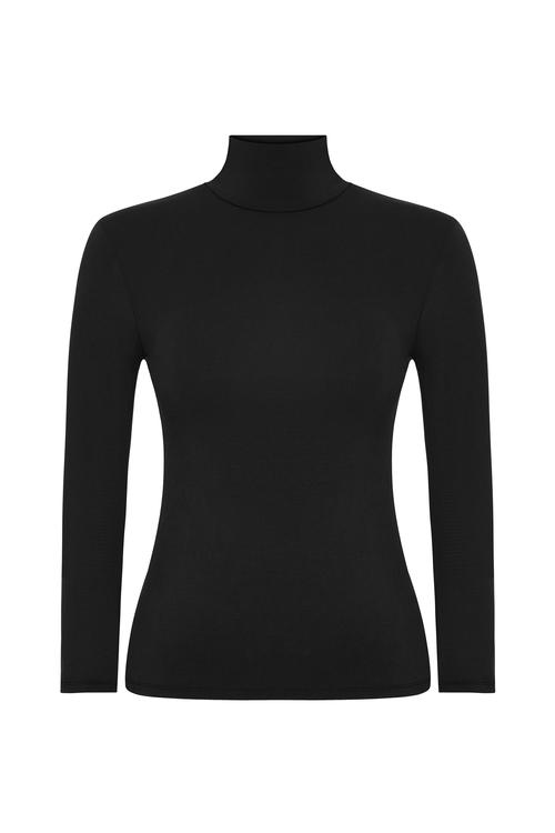  DİK YAKA UZUN KOLLU T-SHIRT