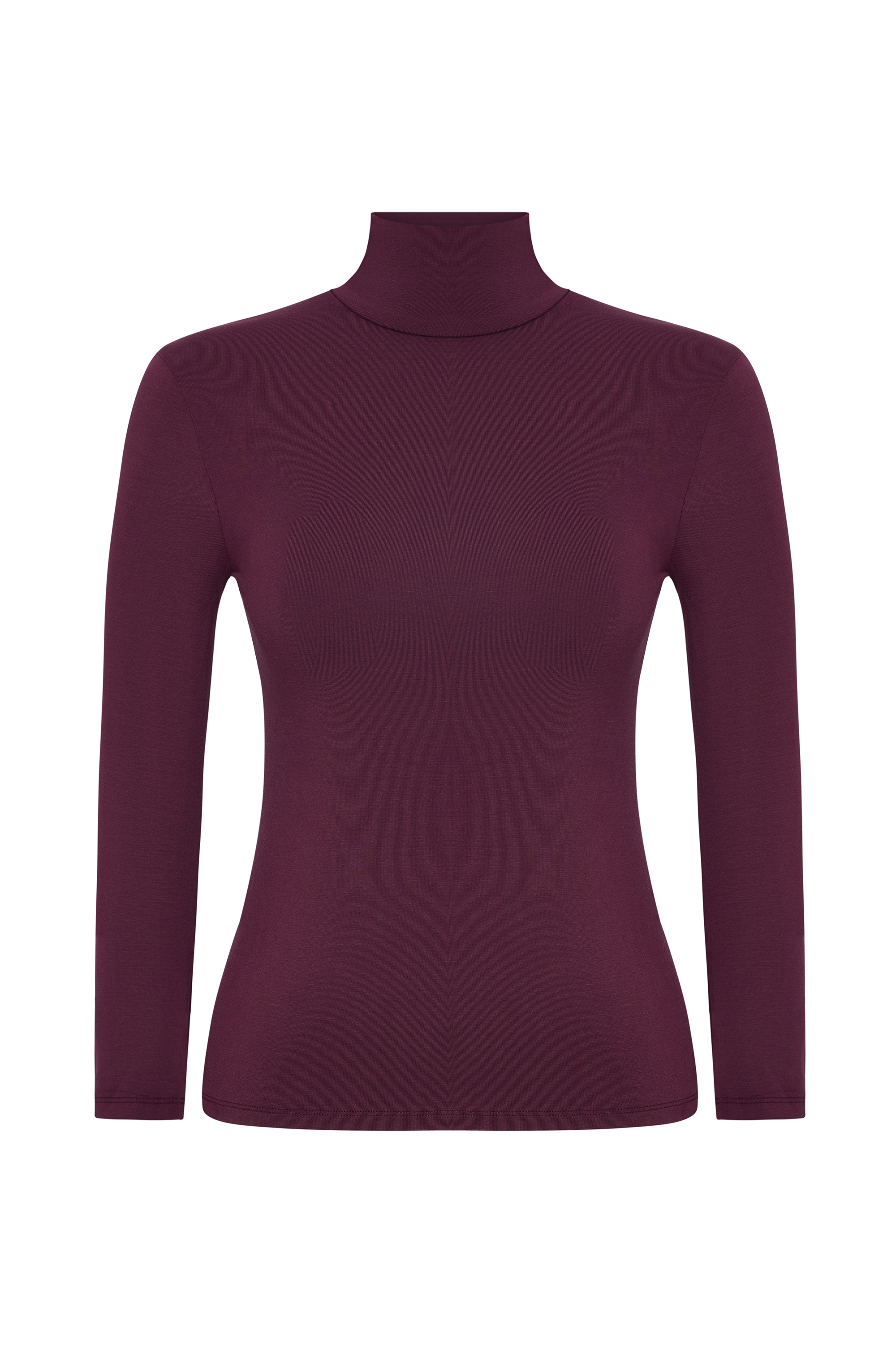 DİK YAKA UZUN KOLLU T-SHIRT