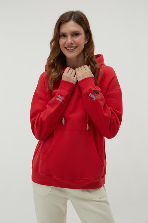  NAKIŞLI KAPÜŞONLU SWEATSHIRT