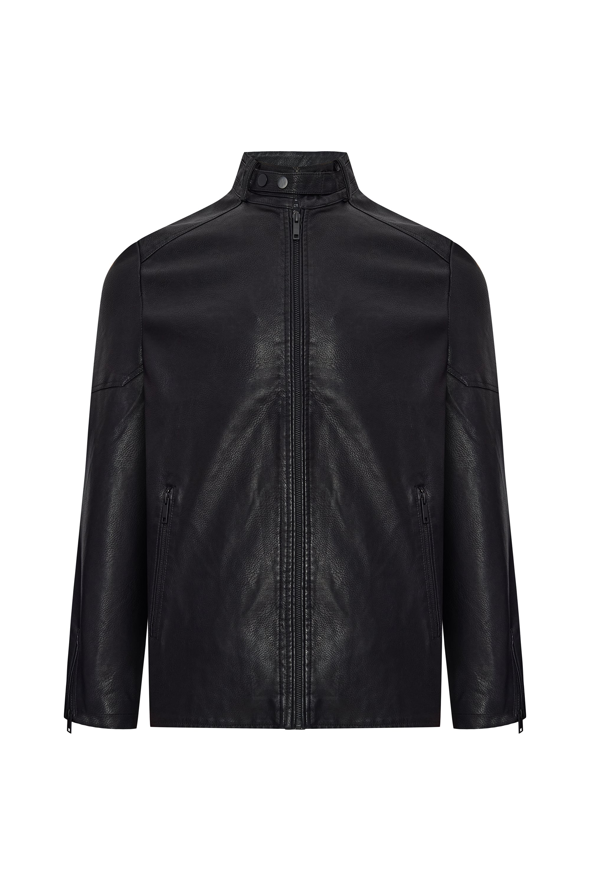 DERİ GÖRÜNÜMLÜ CEKET