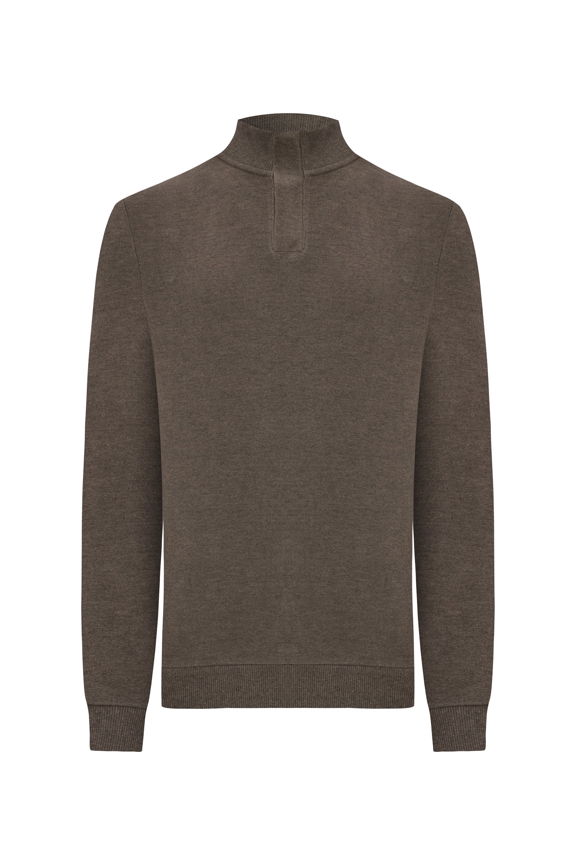 DİK YAKA ÖRME SWEATSHIRT