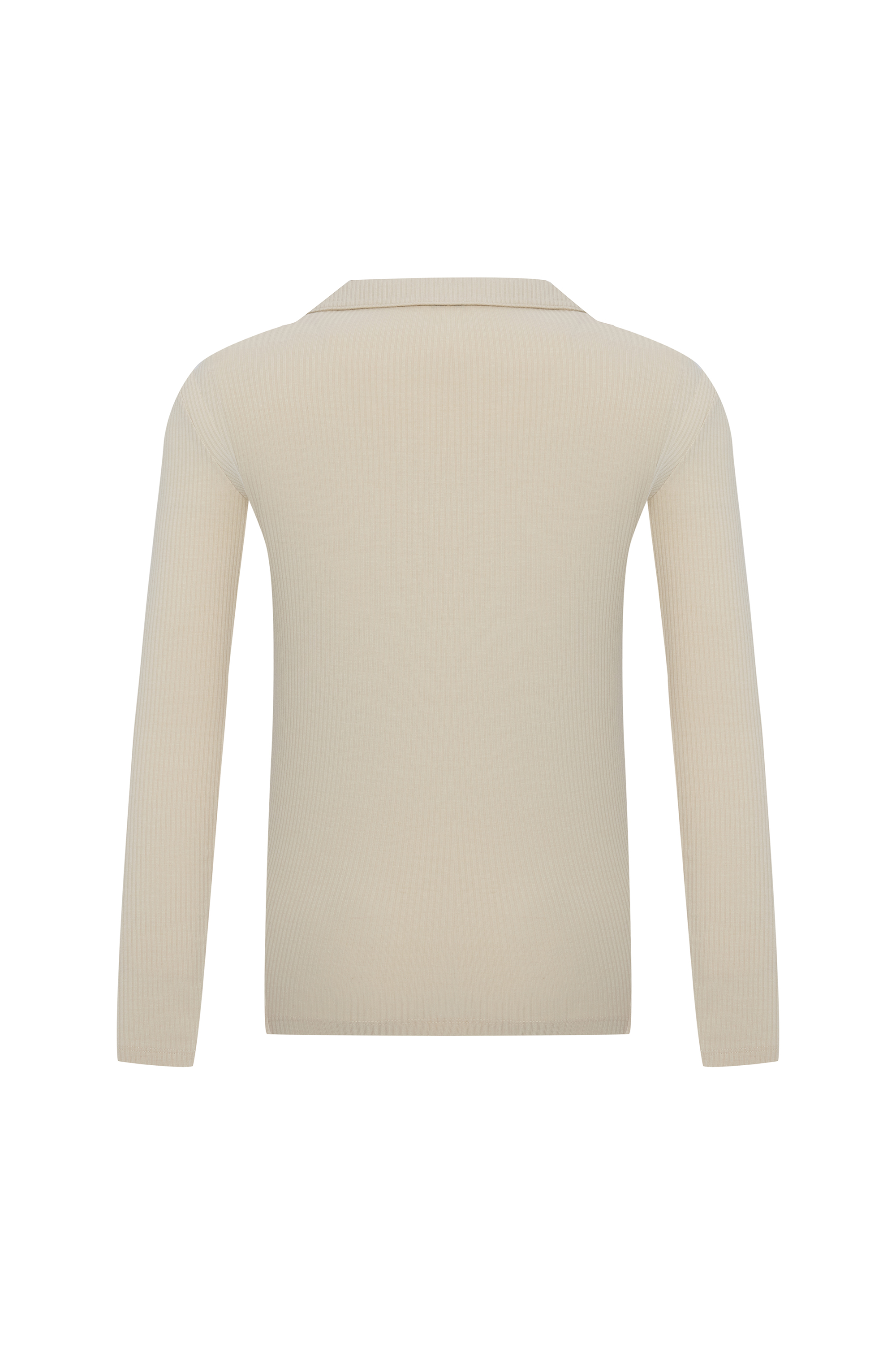 POLO YAKA FİTİLLİ UZUN KOLLU T-SHIRT