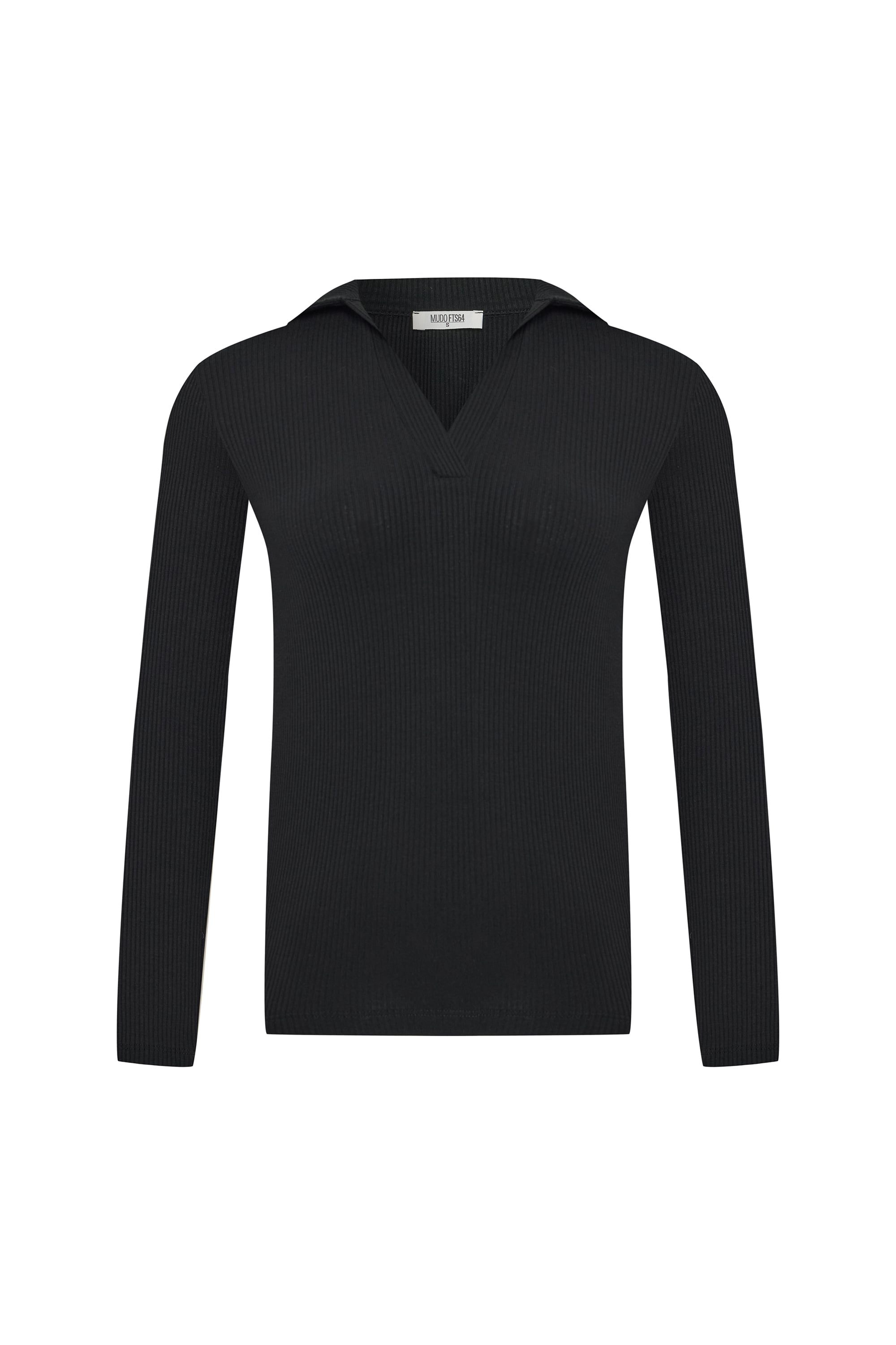 POLO YAKA FİTİLLİ UZUN KOLLU T-SHIRT