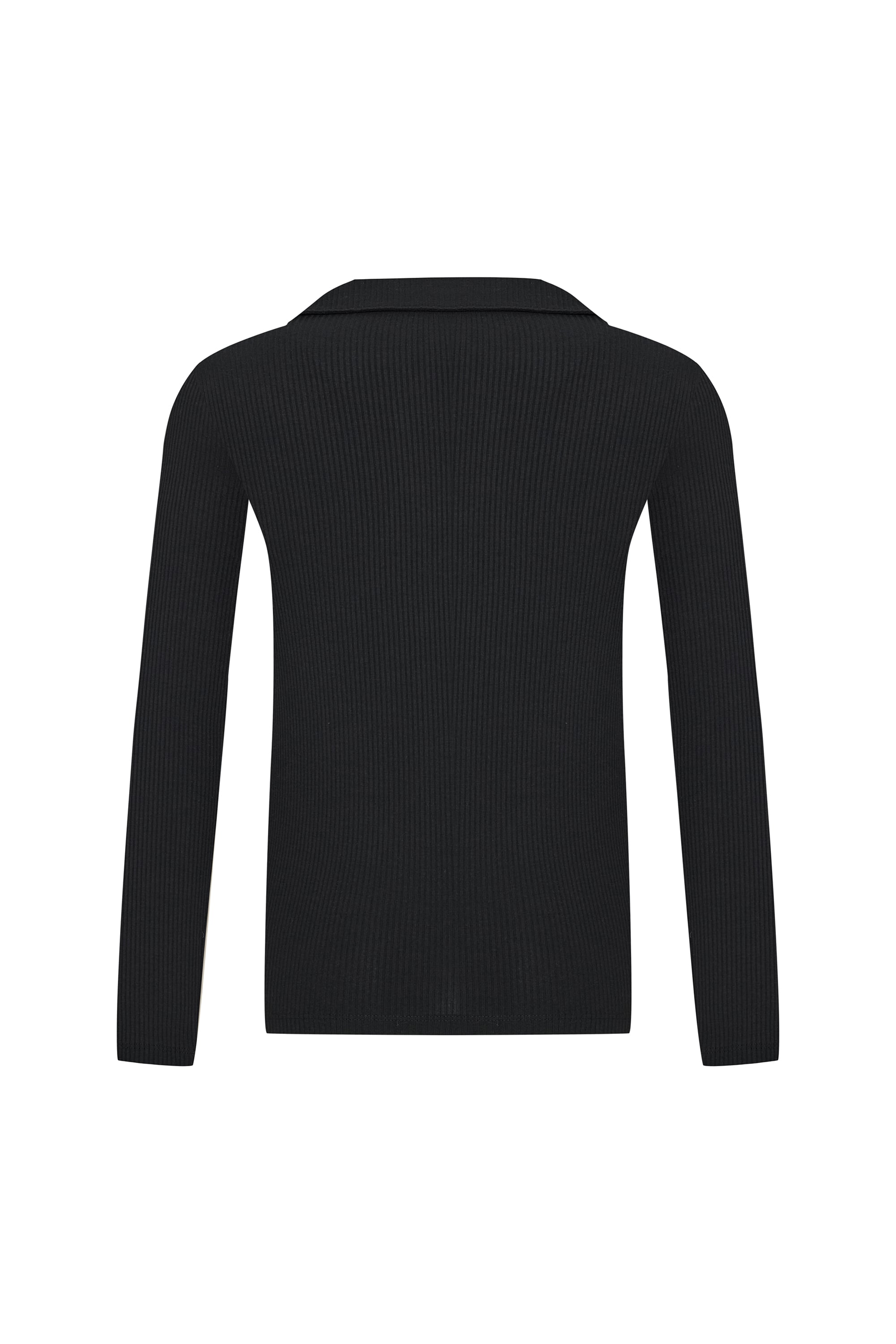 POLO YAKA FİTİLLİ UZUN KOLLU T-SHIRT