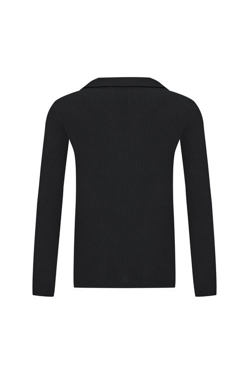  POLO YAKA FİTİLLİ UZUN KOLLU T-SHIRT