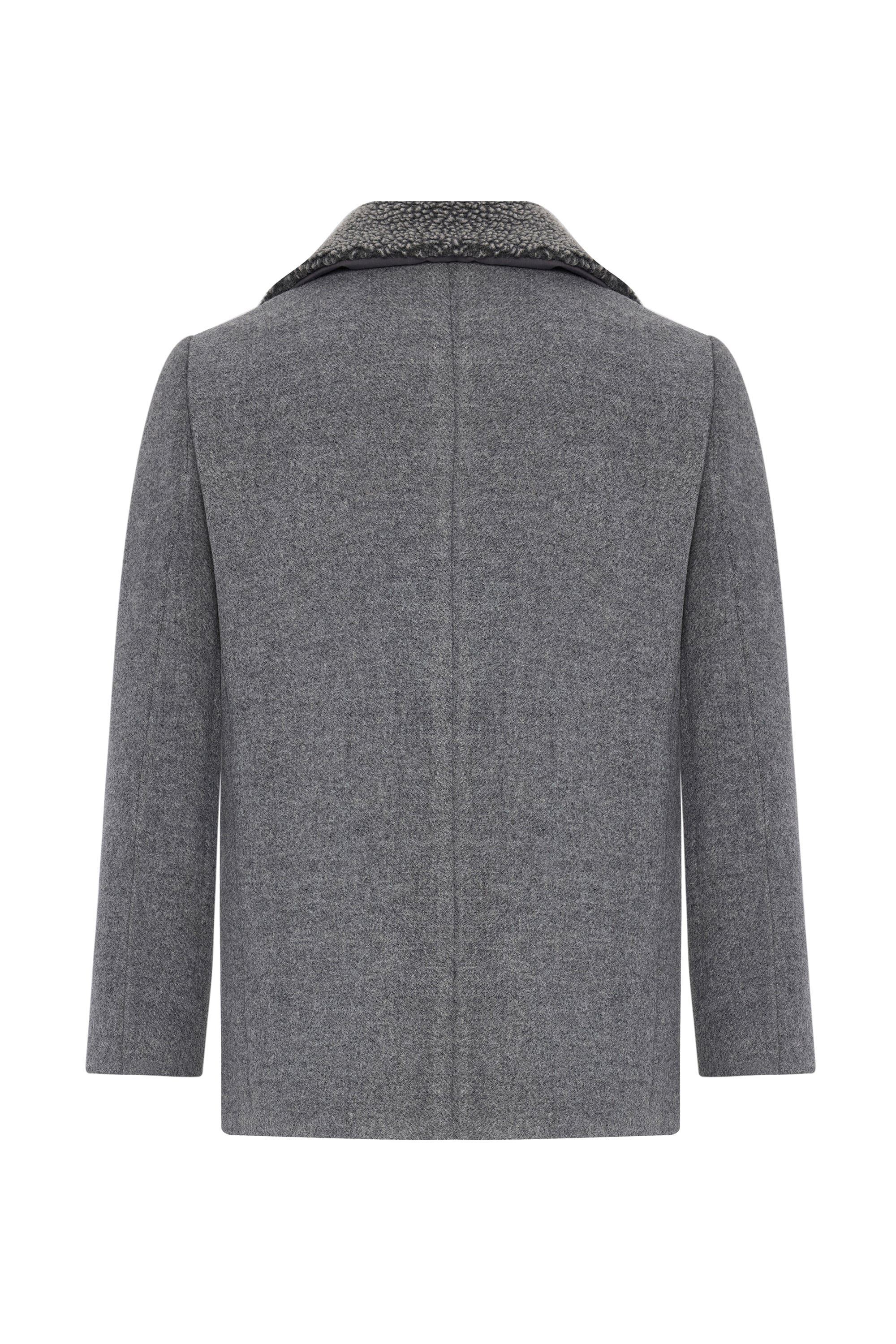 ÇIKARILABİLİR YAKA KRUVAZE KAŞE CEKET