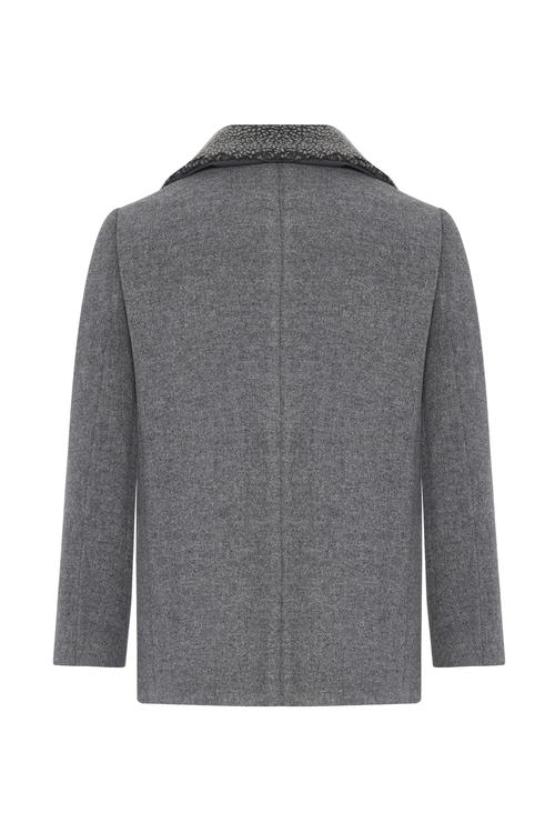  ÇIKARILABİLİR YAKA KRUVAZE KAŞE CEKET