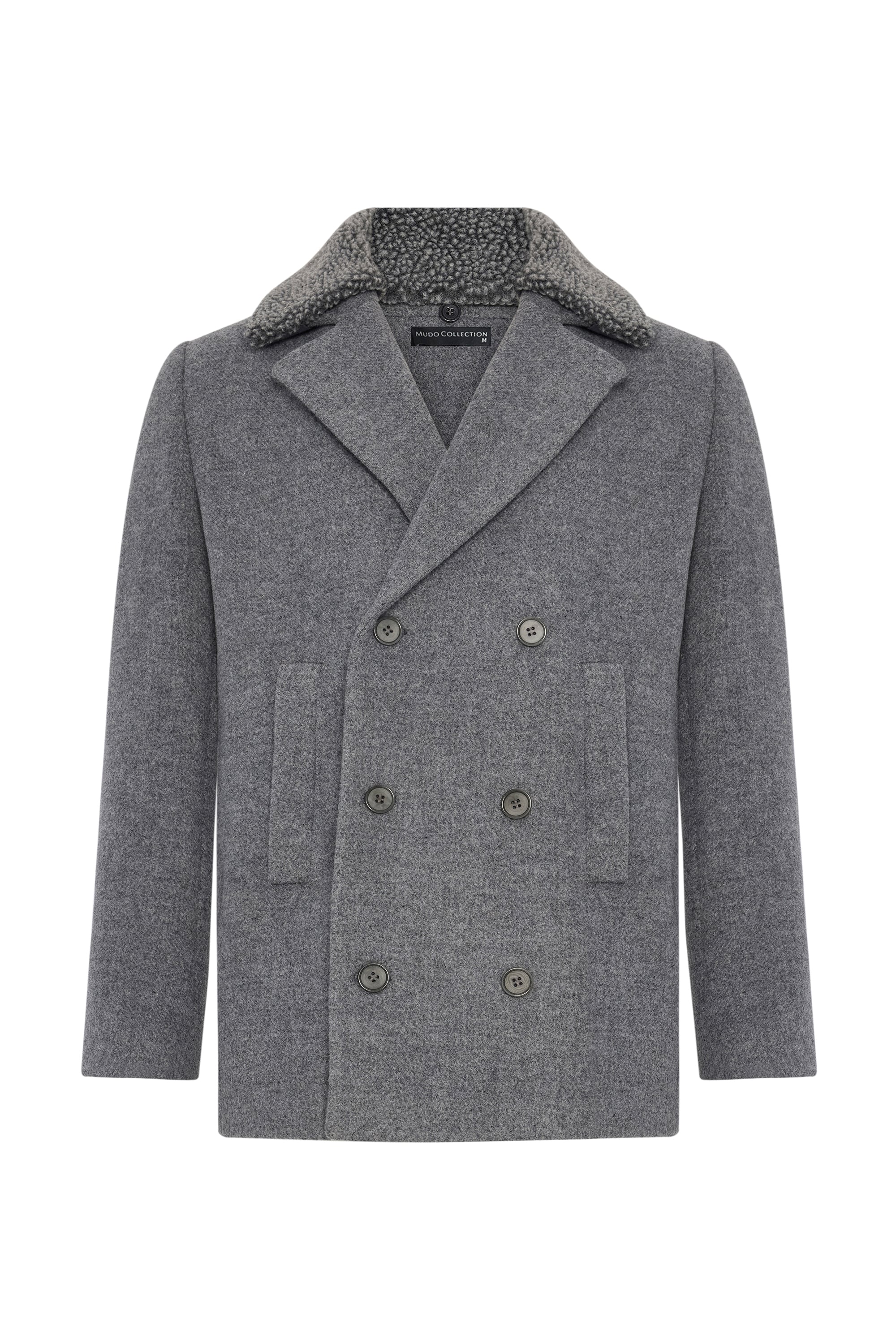 ÇIKARILABİLİR YAKA KRUVAZE KAŞE CEKET