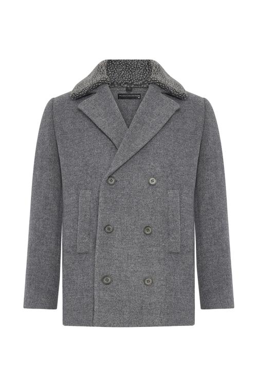  ÇIKARILABİLİR YAKA KRUVAZE KAŞE CEKET