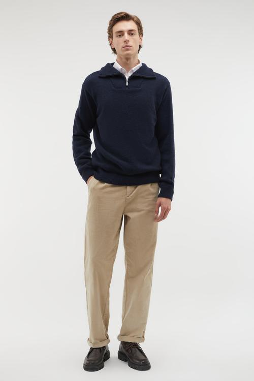  FERMUARLI POLO YAKA YÜN KAZAK