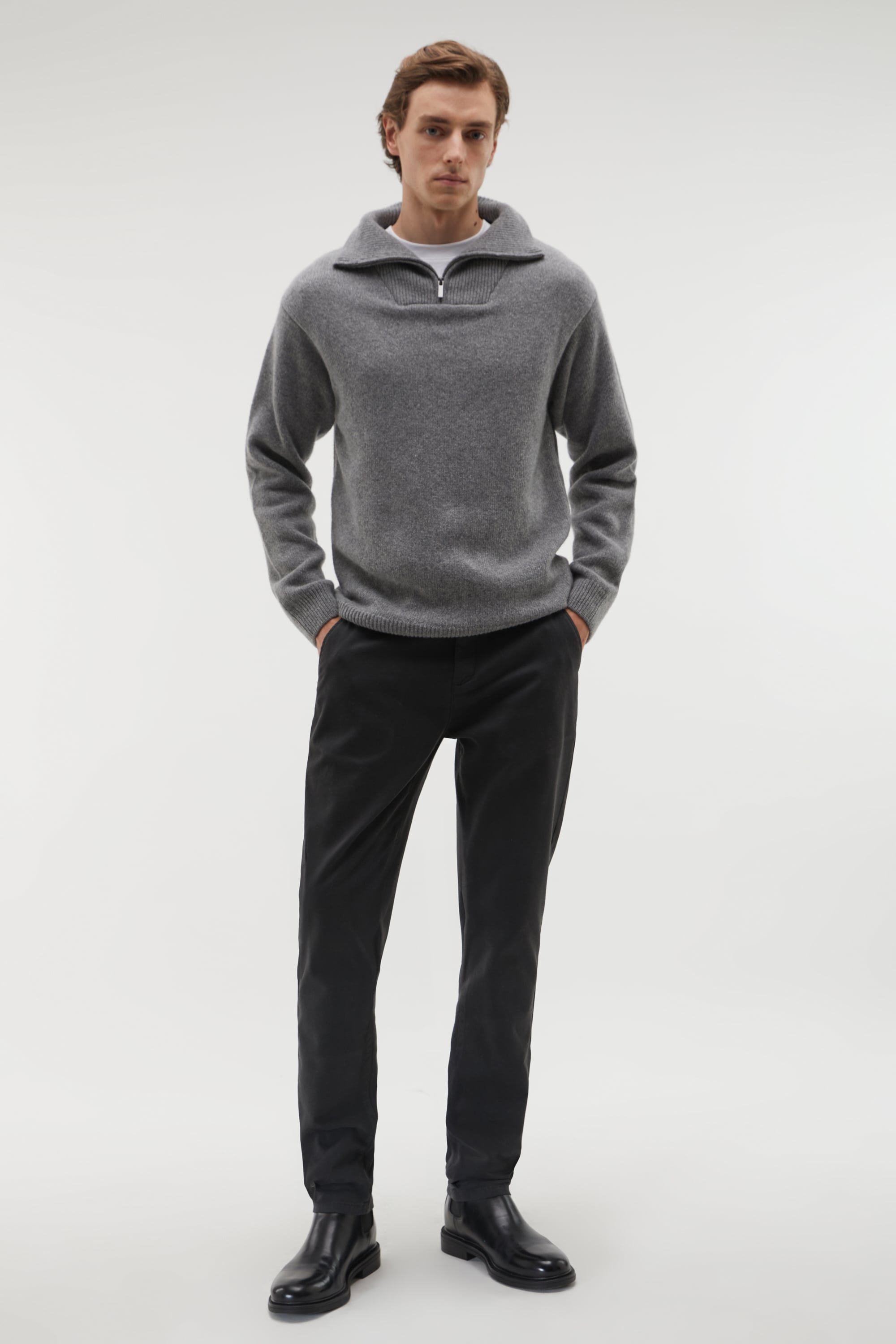 FERMUARLI POLO YAKA YÜN KAZAK