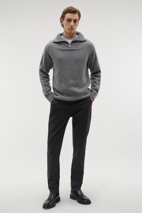  FERMUARLI POLO YAKA YÜN KAZAK