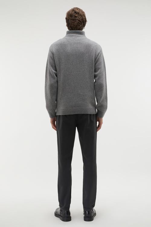  FERMUARLI POLO YAKA YÜN KAZAK