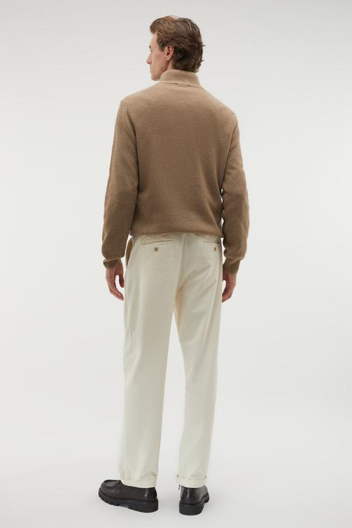 FERMUARLI DİK YAKA YÜN KARIŞIMLI KAZAK