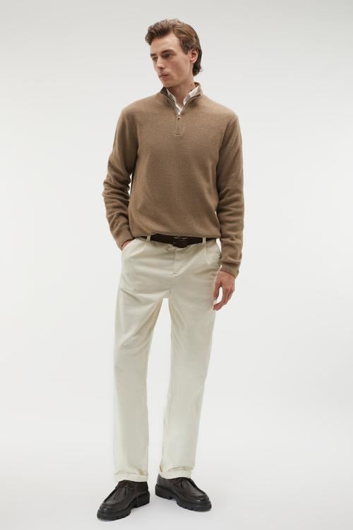 FERMUARLI DİK YAKA YÜN KARIŞIMLI KAZAK