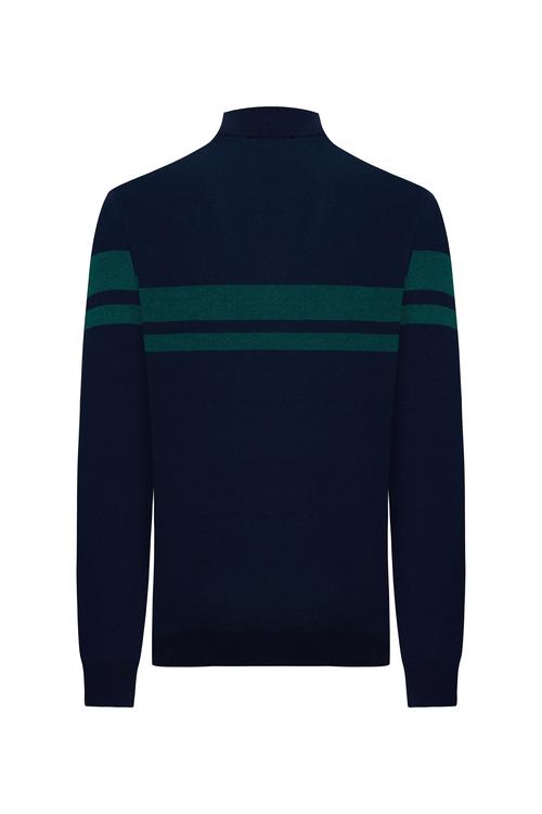  BALIKÇI YAKA RENK BLOKLU KAZAK