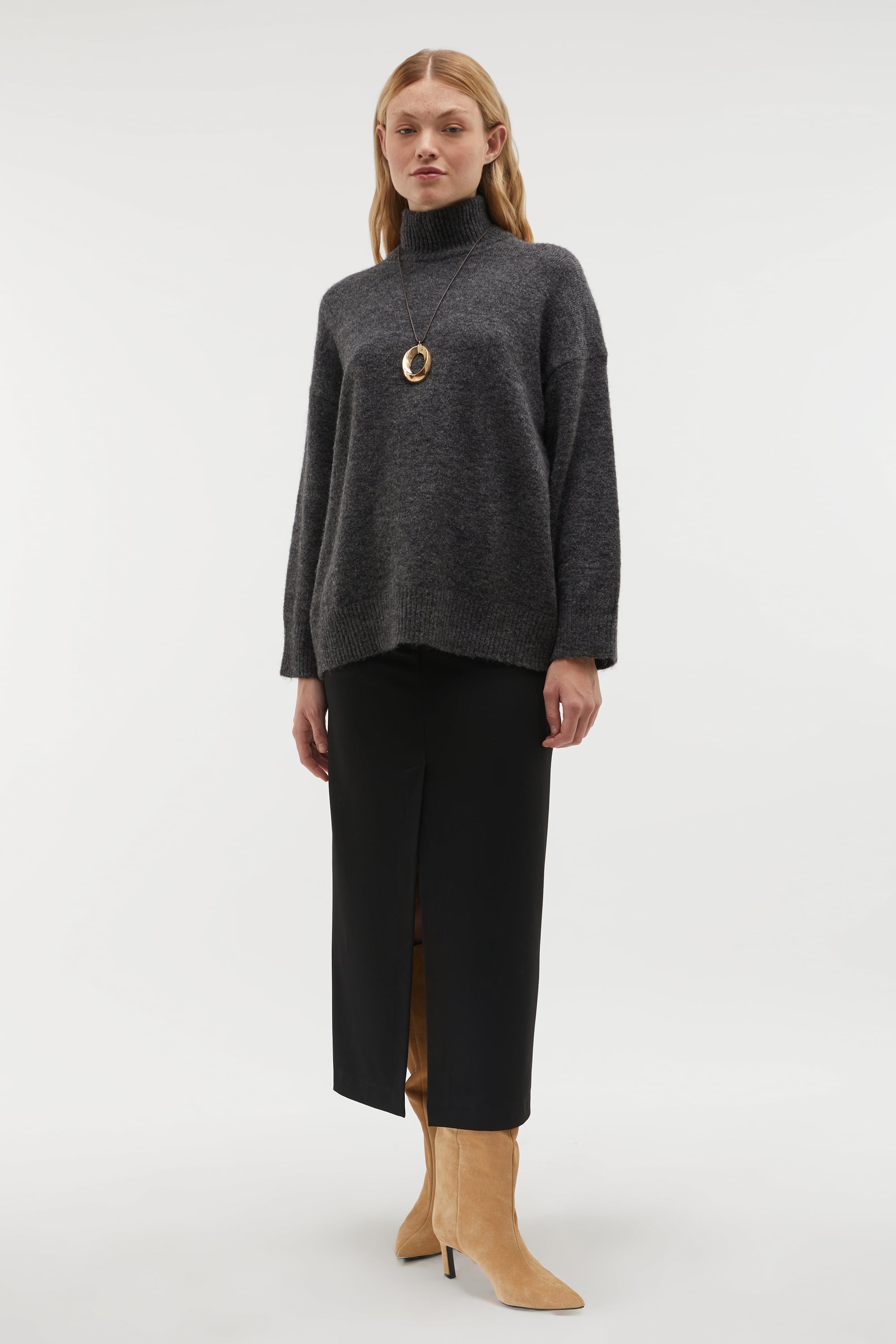 BALIKÇI YAKA OVERSIZE KAZAK