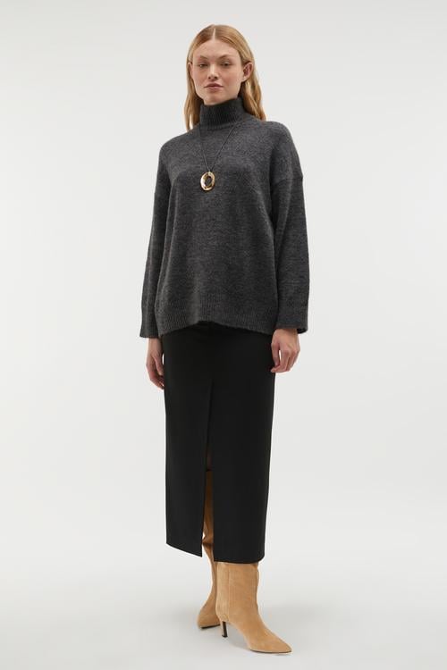 BALIKÇI YAKA OVERSIZE KAZAK