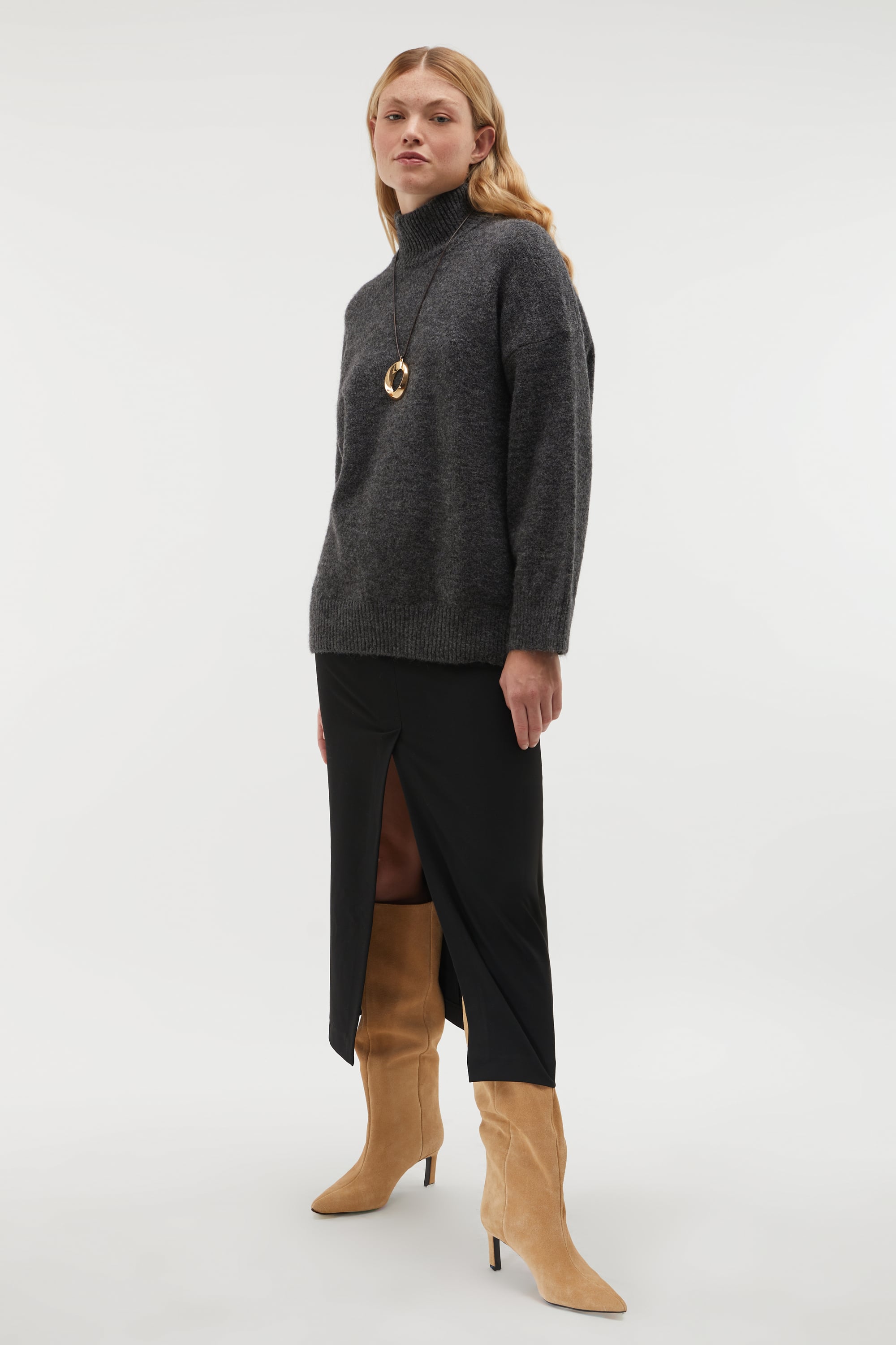 BALIKÇI YAKA OVERSIZE KAZAK