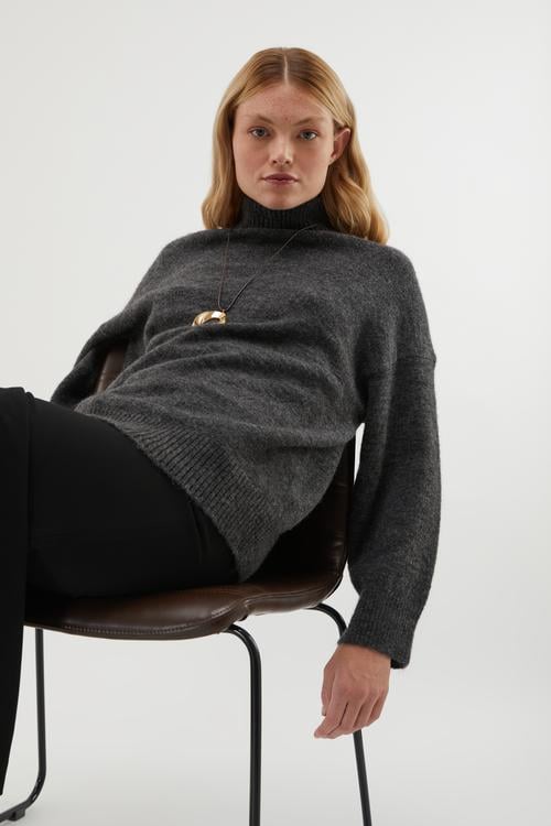 BALIKÇI YAKA OVERSIZE KAZAK