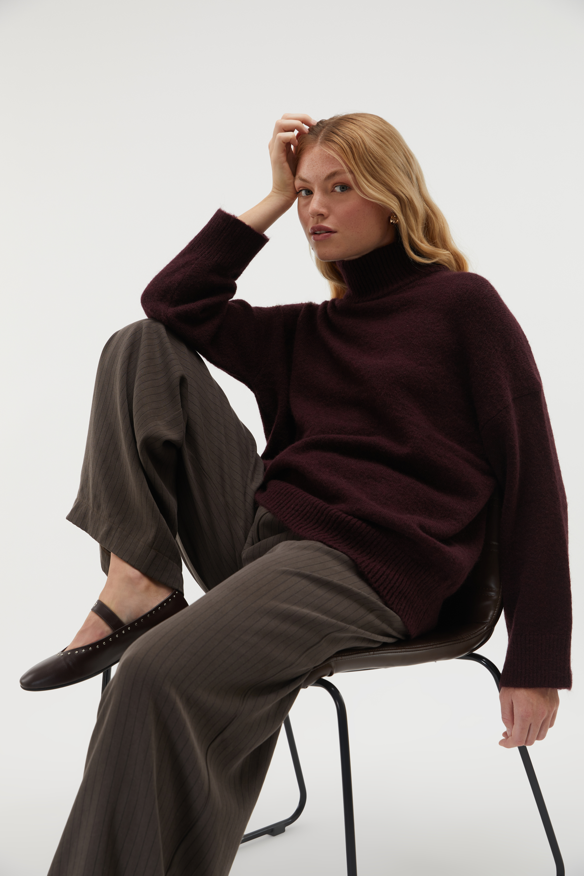 BALIKÇI YAKA OVERSIZE KAZAK