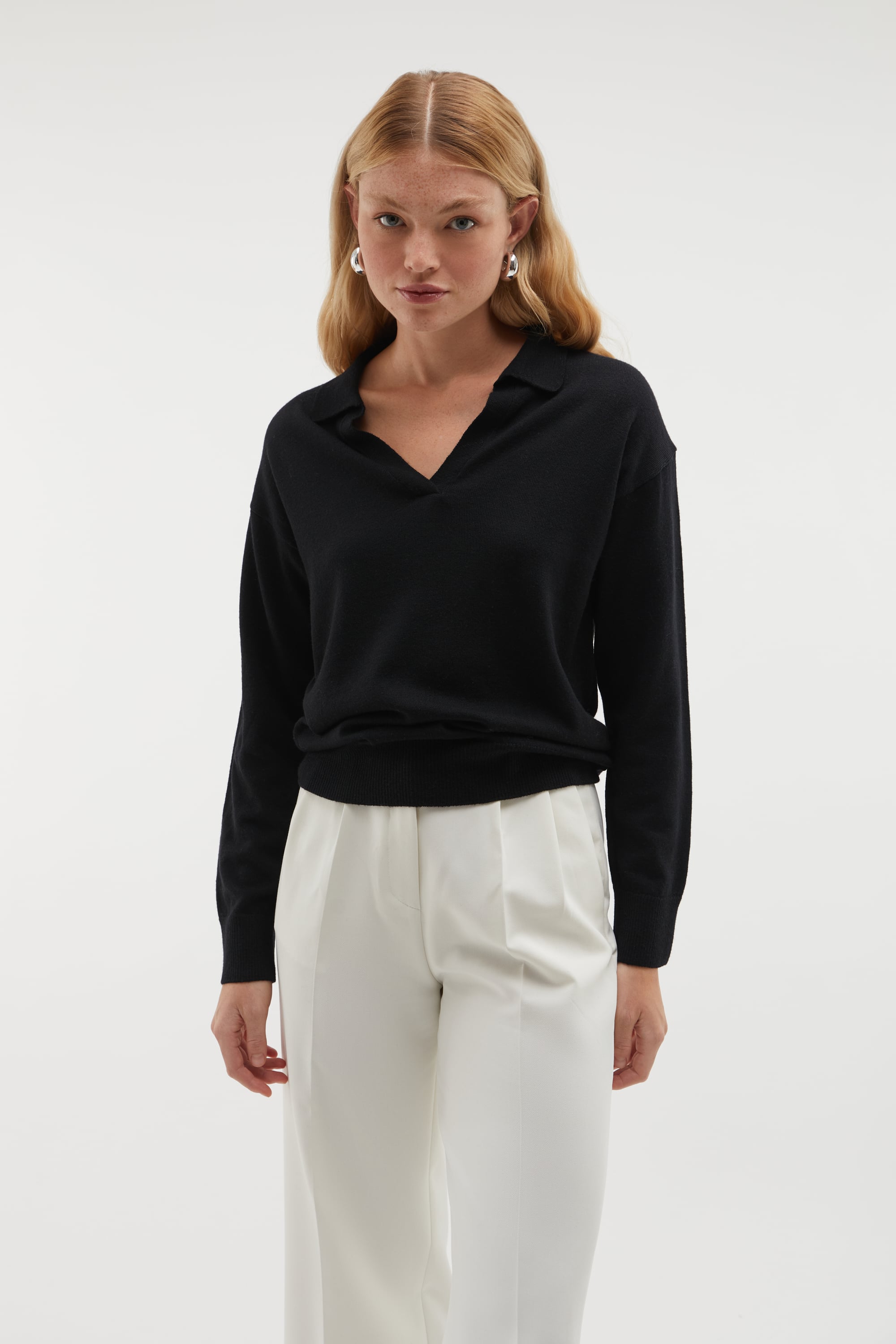 POLO YAKA YÜN KAZAK