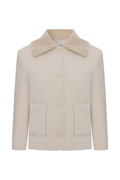 KAPİTONELİ KÜRK YAKA MONT CEKET