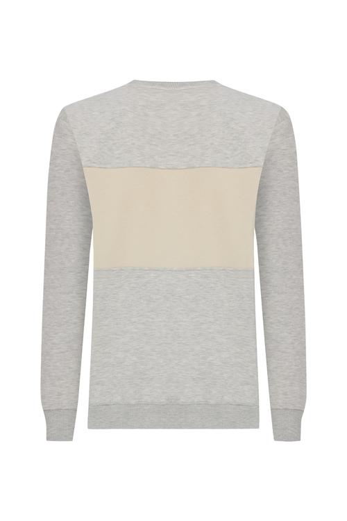 NAKIŞLI OVERSIZE BİSİKLET YAKA SWEATSHIRT