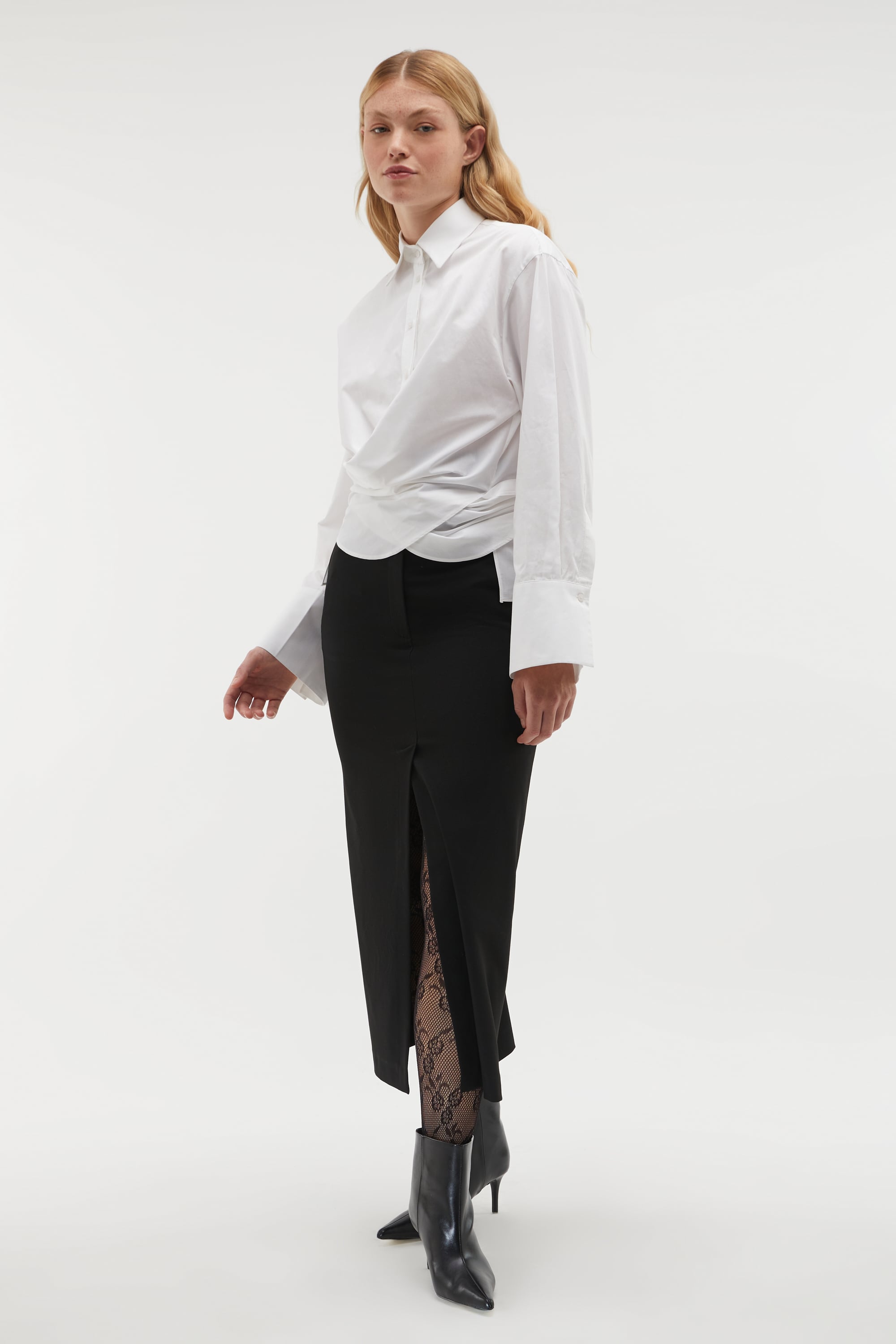 BAĞLAMALI UZUN KOLLU GÖMLEK