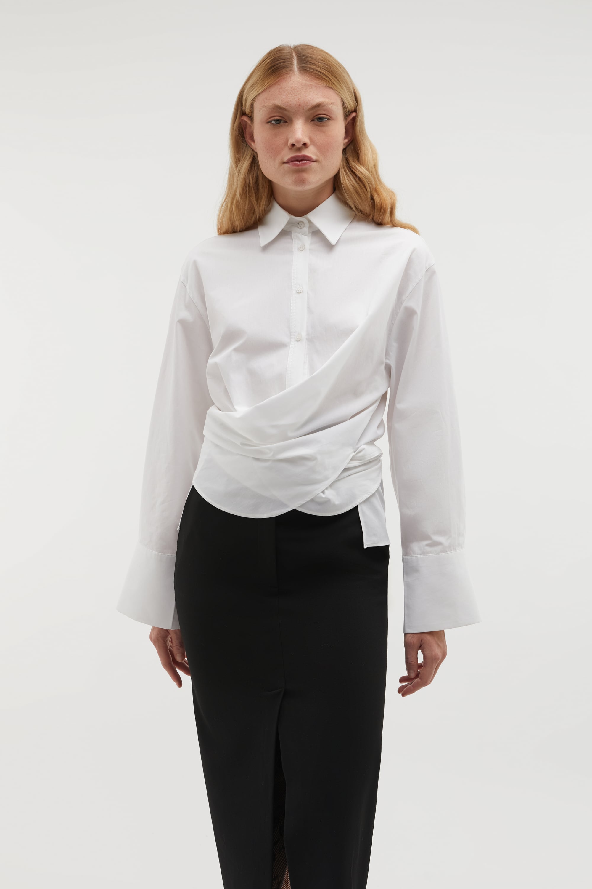 BAĞLAMALI UZUN KOLLU GÖMLEK