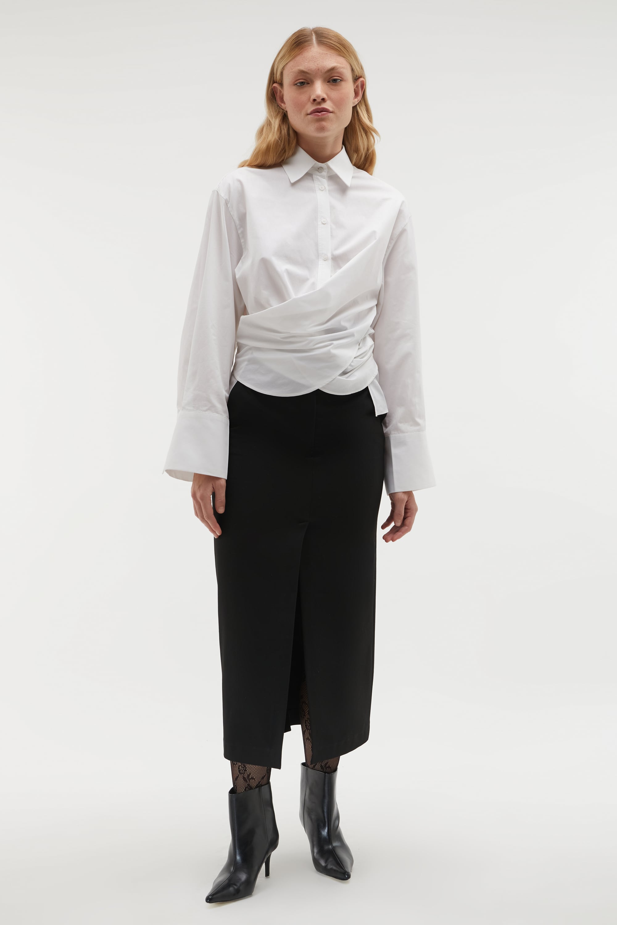 BAĞLAMALI UZUN KOLLU GÖMLEK