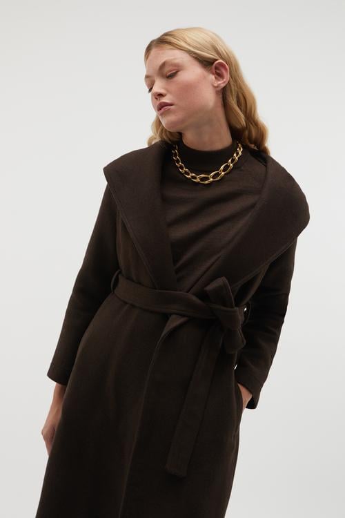 KAPÜŞONLU KUŞAKLI UZUN KAŞE KABAN