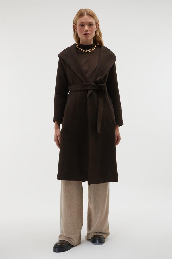 KAPÜŞONLU KUŞAKLI UZUN KAŞE KABAN