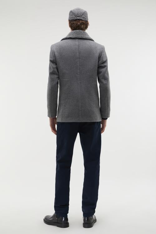  ÇIKARILABİLİR YAKA KRUVAZE KAŞE CEKET