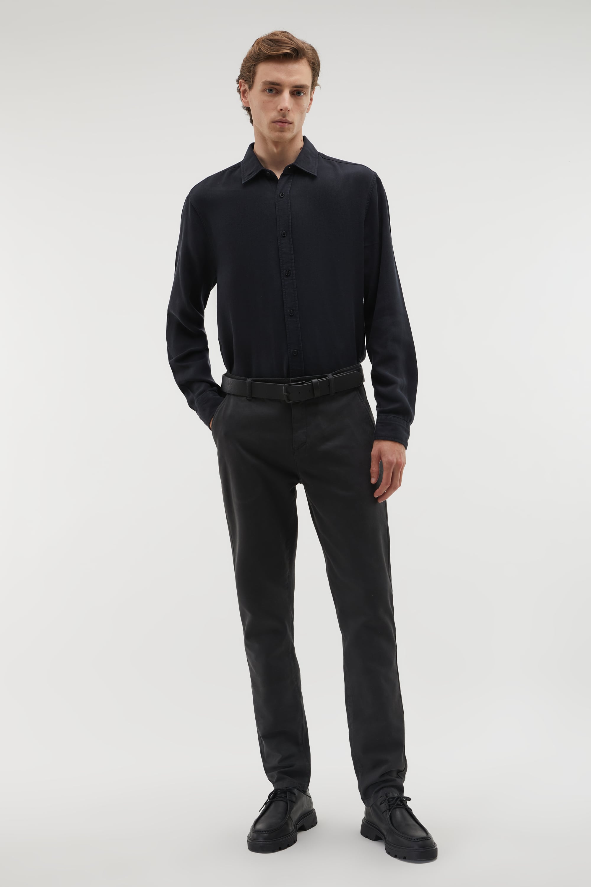 REGULAR FIT LİYOSEL UZUN KOLLU GÖMLEK