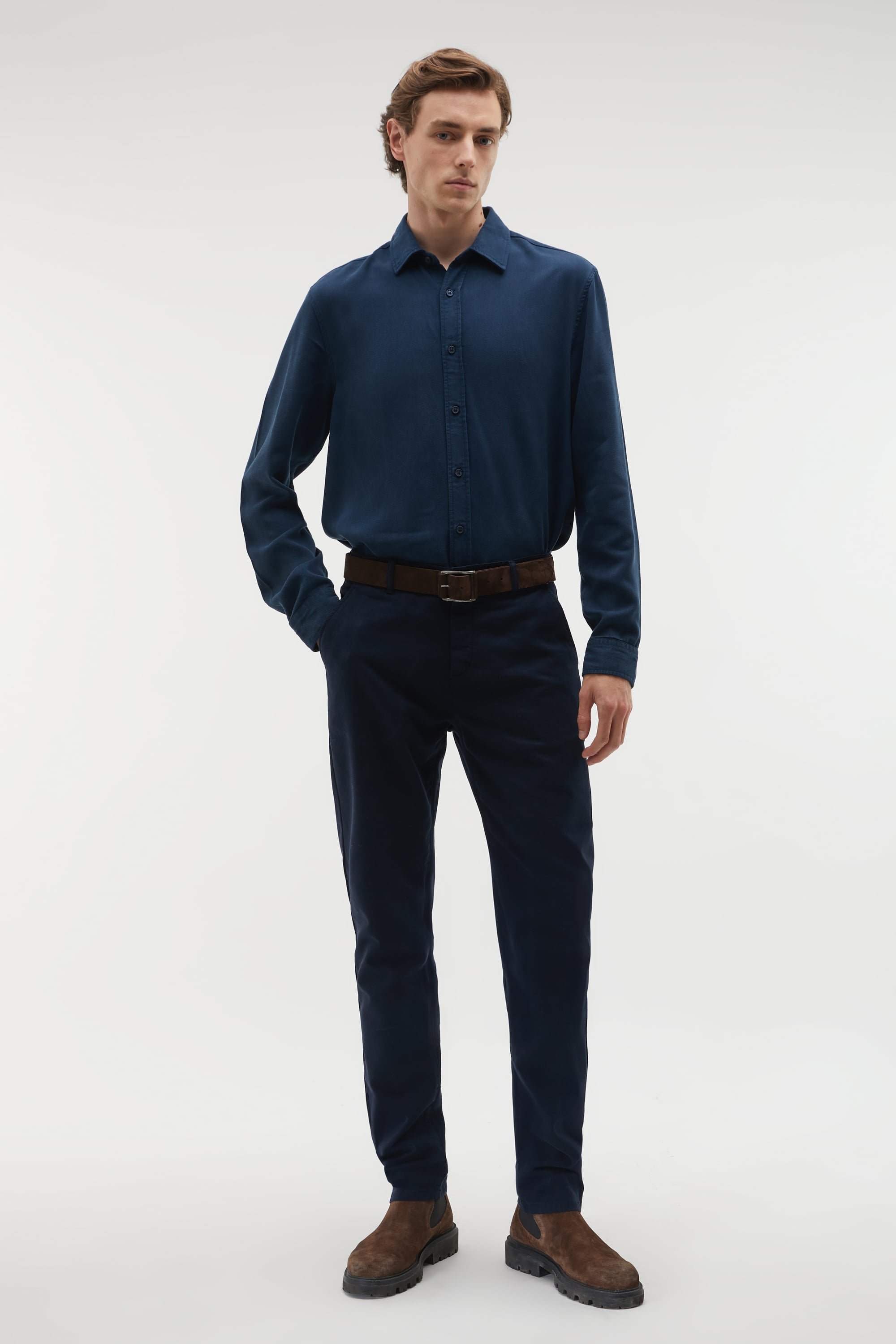 REGULAR FIT LİYOSEL UZUN KOLLU GÖMLEK