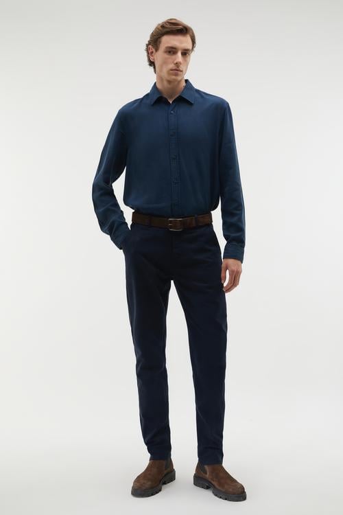 REGULAR FIT LİYOSEL UZUN KOLLU GÖMLEK