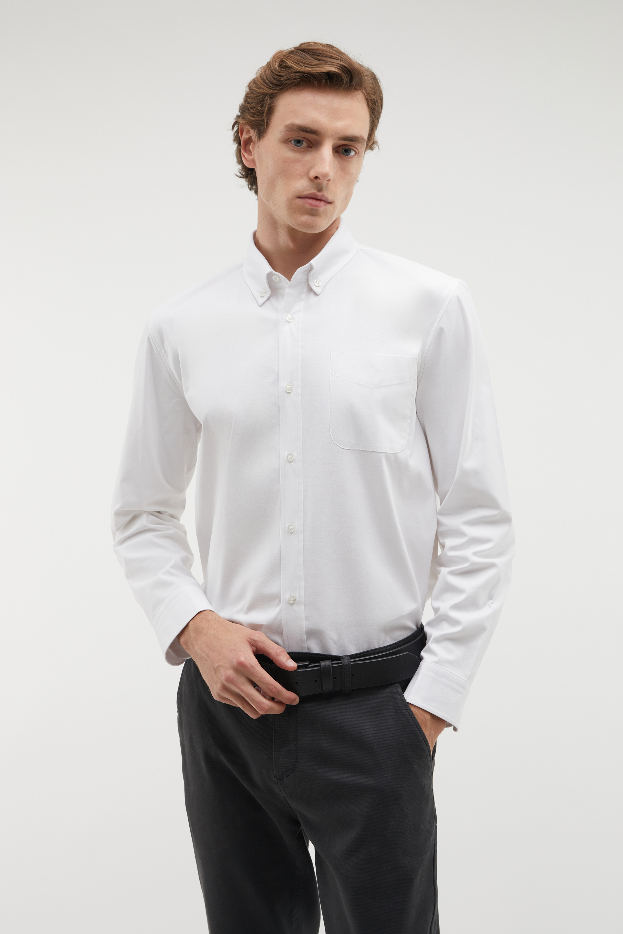 REGULAR FIT TEK CEPLİ UZUN KOLLU GÖMLEK